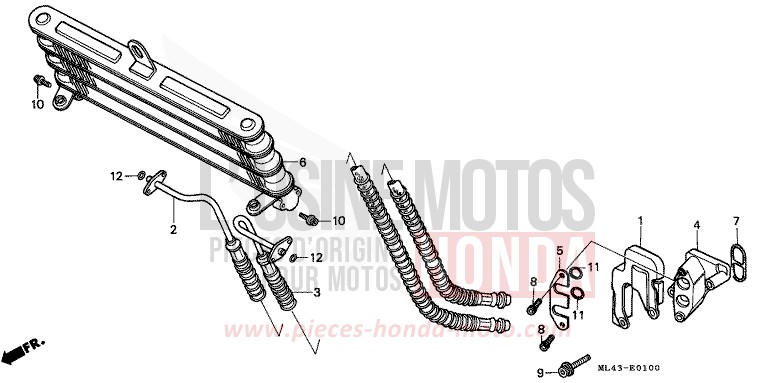 OELKUEHLER von CB1300 Super Bold'or ABS CANDY ALAMOANA RED-U (R124) von 1986